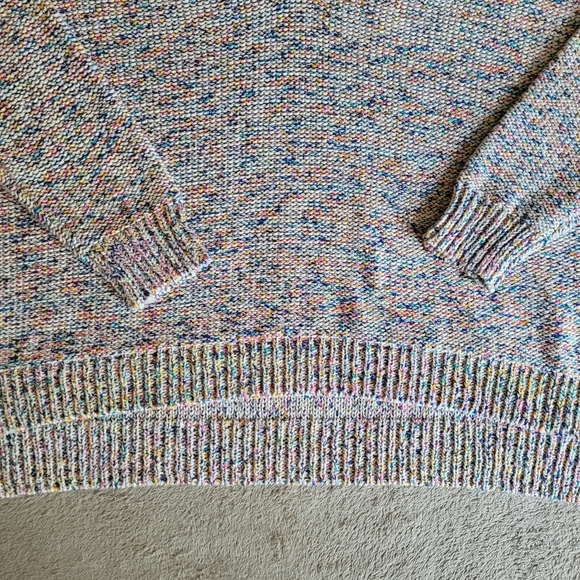 Cupcakes & Cashmere Gardner Multicolored Speckled V-neck sweater size large - Picture 8 of 16